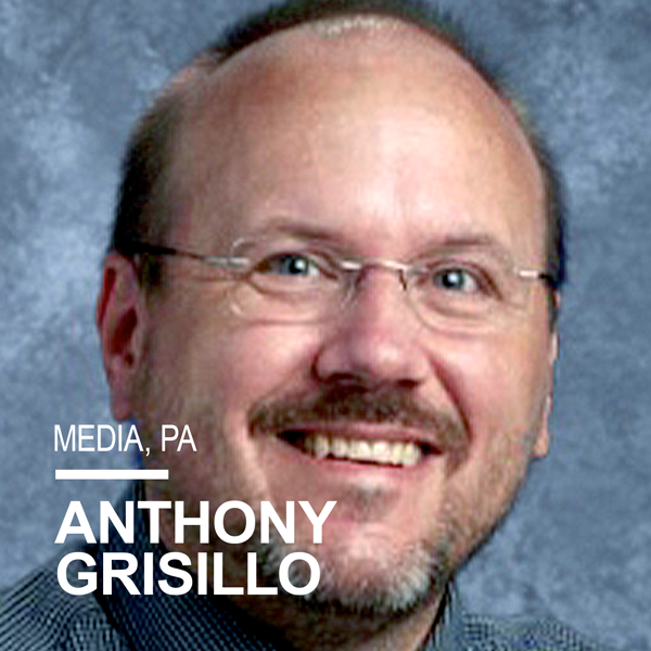 Anthony Grisillo is the 2014/15 Pennsylvania Teacher of the Year, a 2014 Making a Difference Award winner, and a Voya National STEM Fellowship Master Teacher. Currently in his 25th year of teaching, he’s the Teacher Librarian and AV Coordinator at Glenwood Elementary School in Media, PA, and an adjunct professor at West Chester University. Anthony is known for fanning the flames of curiosity in his students, and he loves witnessing their aha moments. When he’s not teaching, he likes to explore this amazing planet with his wife, Becca, and daughters, Christina and Danielle.